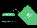 Create a Popup Modal Using HTML & CSS