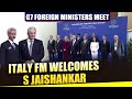 Italian Foreign Minister Antonio Tajani welcomes EAM S Jaishankar at G7 Foreign Ministers Meet|Italy