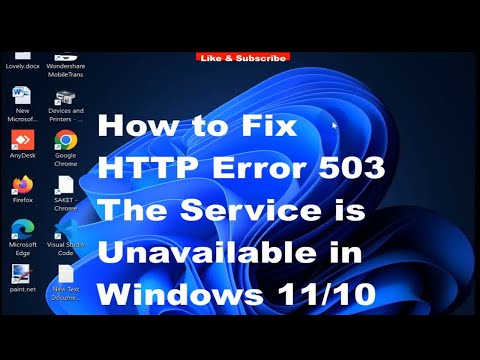 How do I fix Error 503 service is unavailable?