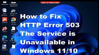 HTTP Error 503 The Service is Unavailable in Windows 11 and Windows 10 Fixed