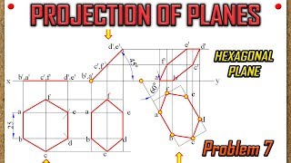 PROJECTION OF PLANES_Recreated_Lecture 7 - Hexagonal Plane with surface & edge inclined to HP & VP