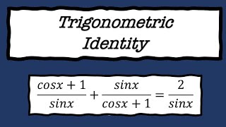 Solving Trigonometric Identity EXAMPLE  | Pre-Calculus