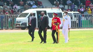 President kenyatta accompanied by CDF after parade inspection