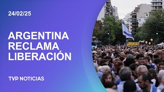 Acto en la AMIA para exigir la liberación de los secuestrados en Gaza