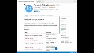 VSCode Template String Converter extension