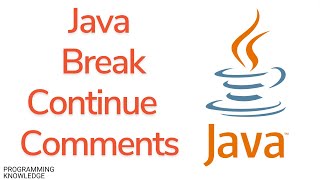 Java Tutorial for Beginners - Java Break Statement, Continue Statement, Comments