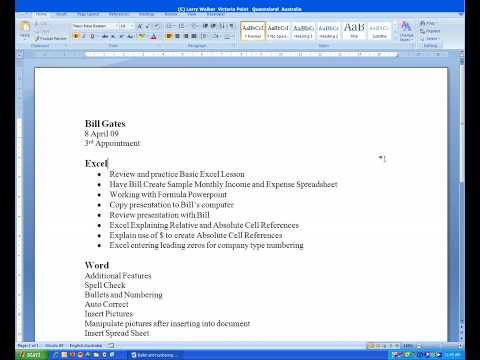 Bullet List and Numbering Word 2007 Bullet List and Numbering Word 2007