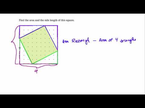 Finding the area of a square and its side length Finding the area of a square and its side length