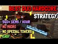 THE BEST DUO HARDCORE STRATEGY || WRECKED WARFARE STRATEGY | ROBLOX TOWER DEFENSE SIMULATOR TDS