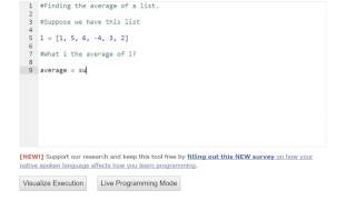 Finding the average of a list on Python.