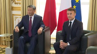 President Macron and Xi Jinping hold talks at the Elysee Palace | AFP