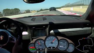 Porsche Gt3 chasing insanely fast McLaren 720s at Laguna Seca