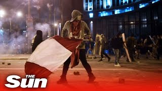 Live: Peru impeachment protests \u0026 clashes with police