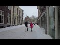 【4k】haarlem netherlands virtual walk in snow storm city center 4k60 uhd