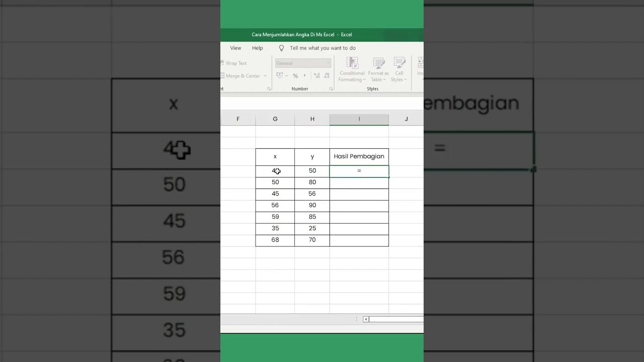 Cara Membagi Angka Di Excel - YouTube