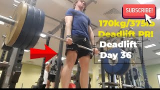 170kg/375lb Conventional Deadlift PR! (70kg body weight)