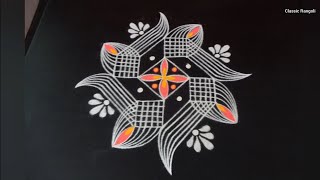 Easy Padi Kolam / Friday Padi Kolam / 5×1 Dots kolam / Aani Maadha Kolam / Classic Rangoli