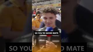 Lando excited for Max's and George's battle in Baku 🤣 #f1 #formula1