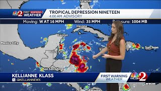 Tropical Depression 19 forms in the Caribbean