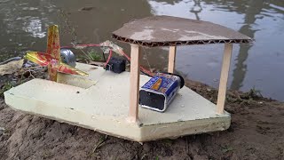 How to make an Electric Motor Boat using Thermocol and DC motor🛥