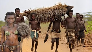 RARE Porcupine HUNT with Hadzabe Tribe Ancient Bushmen