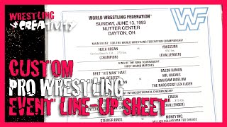 Create a Custom Wrestling Live Event Line-up Sheet (Program Match Card Print for WWF, WWE, AEW, etc)
