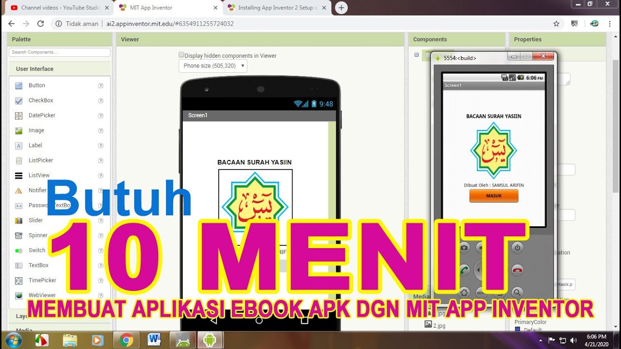 Cara Membuat Aplikasi Android Dengan App Inventor Ebook Tutorial - Satu ...