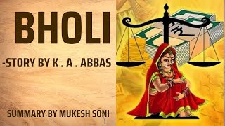 BHOLI STORY BY K A ABBAS- 1st sem B.A. Generic English-BCU