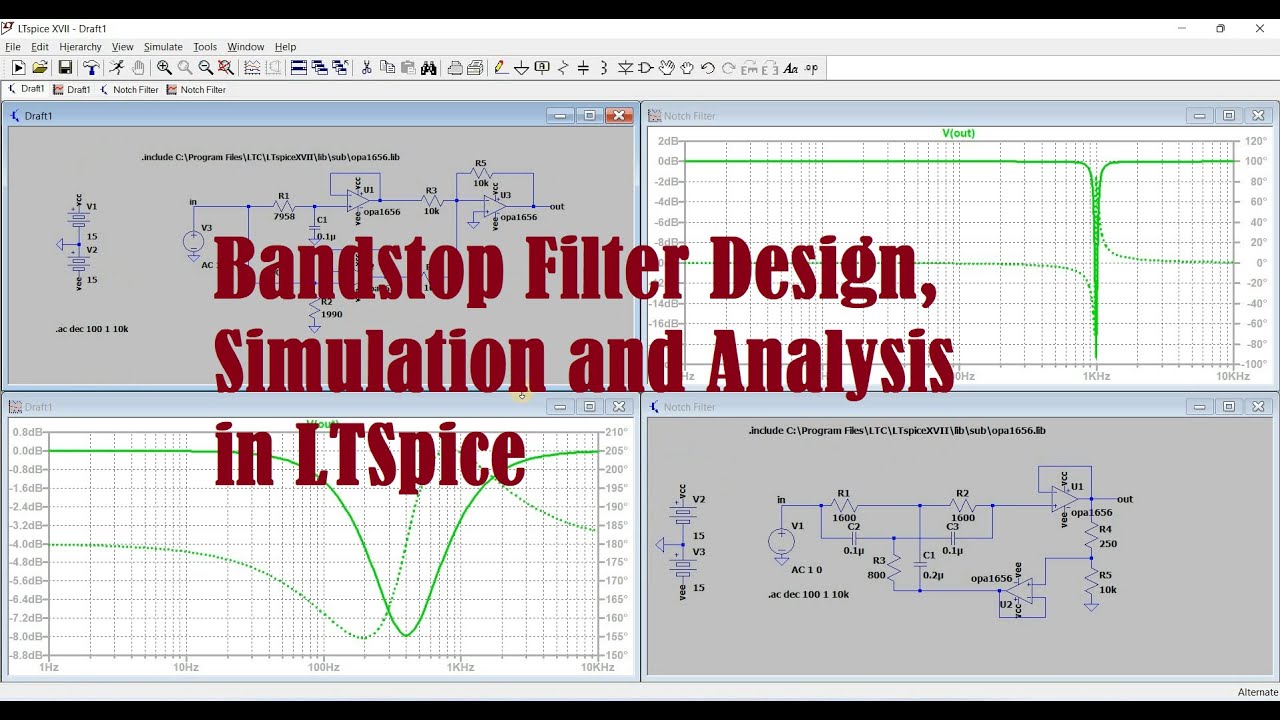 Band Stop Filter | Band Reject Filter Explained | Analysis | Simulation ...