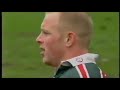 winston stanley scores try then hugs mascot tiger vs newcastle 2001