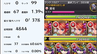 【モンスト】不可思議運極　67戦61勝　勝率90%