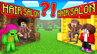 JJ Rich Hair Salon vs Mikey Poor Hair Salon in Minecraft / Maizen Minecraft