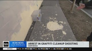 Suspect wanted in shooting of 4 men painting over Northridge graffiti arrested