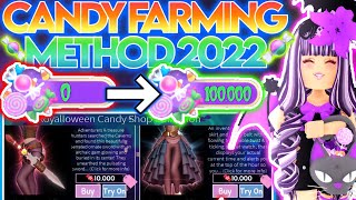 HOW TO FARM FOR CANDY *QUICK AND EASY* IN ROYALLOWEEN 2022! ROBLOX Royale High Halloween Tricks