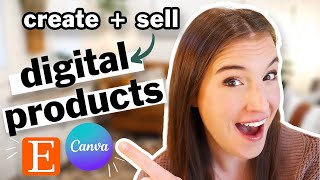 How to CREATE + SELL Etsy Digital Products in 2024 💸 (Etsy + Canva Tutorial)