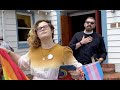 Pride Protesters Address Rev. Tyrel Bramwell at St. Mark's Lutheran Church in Ferndale, California