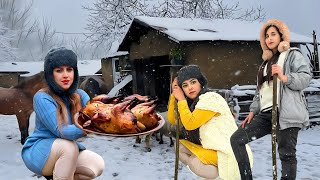 Winter in Iran’s Deep Freeze: Cooking Stuffed Quail \u0026 Chicken Lavangi in -23°C Snow