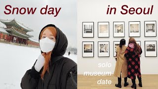 taking myself on a date in seoul | museum hopping, snow at the palace ☕ my life in korea vlog