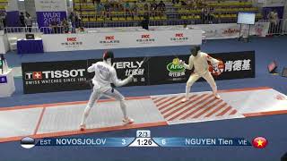 2018 242 T64 32 M E Individual Wuxi World Championships RED NGUYEN VIE vs NOVOSJOLOV EST