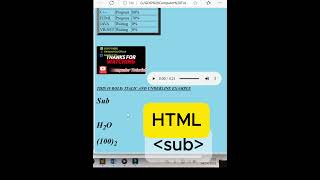 HTML & CSS Tutorials For Beginners| 19 - HTML Subscript