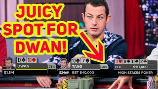 Great Spot for Tom Dwan vs Billionaire Stanley Tang on High Stakes Poker!