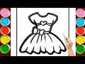 Cute Dress drawing for kids easy and simple | kids drawing | easy drawing |