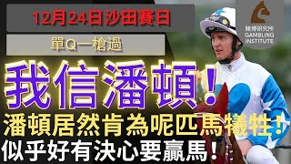 【賽馬貼士】12月24日 單Q一槍過｜我信潘頓！｜潘頓居然肯為呢匹馬犧牲！似乎好有決心要贏馬！