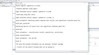 Binary logistic regression using Stata (July, 2019)