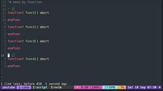 Vim Tutorial: Motions ( move between functions )
