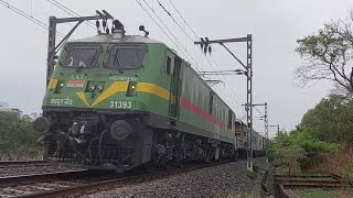 Lallaguda WAG-9 Led Container Freight Cruises On An Overcast Morning At Akurdi