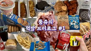 뚱쥬의 먹방브이로그 #1 _ 내가 간식만 안먹었어도 차를 샀을,,걸,,? (면허없음ㅎ)