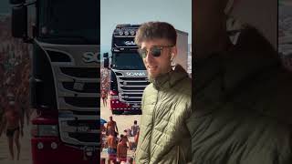 Il Milanese con lo Scania in spiaggia a Gabicce Mare #scania #milanese