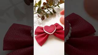 Faux fabric polymer clay bow hair clip 🎀