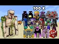 OP Mutant Iron Golem vs Minecraft Dungeons Mobs x100